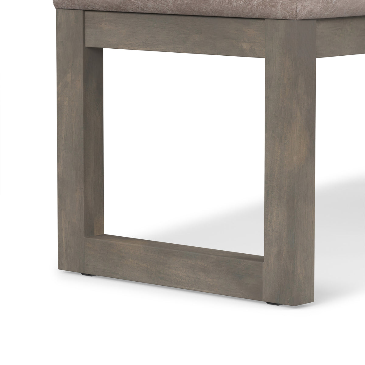 Distressed Grey Taupe Distressed Vegan Leather | Casey Ottoman Bench