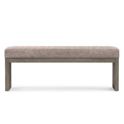 Distressed Grey Taupe Distressed Vegan Leather | Casey Ottoman Bench