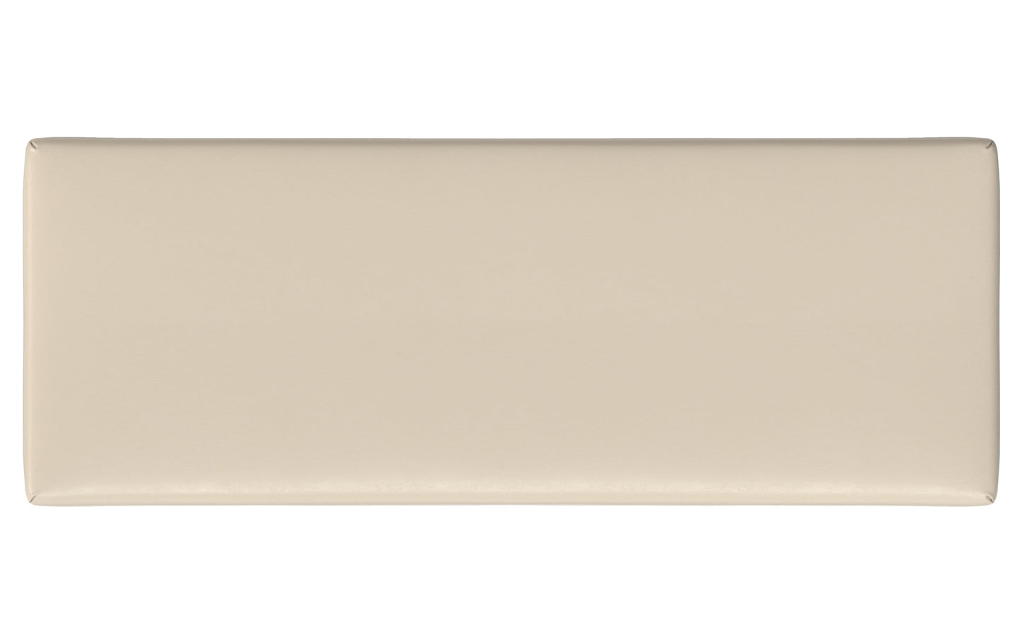 Satin Cream Distressed Vegan Leather | Chanelle Mid Century Ottoman Bench