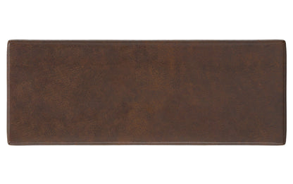Distressed Chestnut Brown Distressed Vegan Leather | Chanelle Mid Century Ottoman Bench