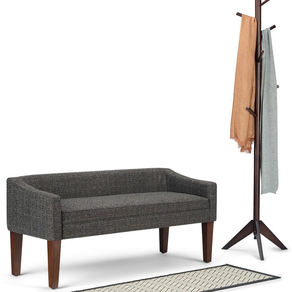 Ebony Tweed Style Fabric | Parris Upholstered Bench
