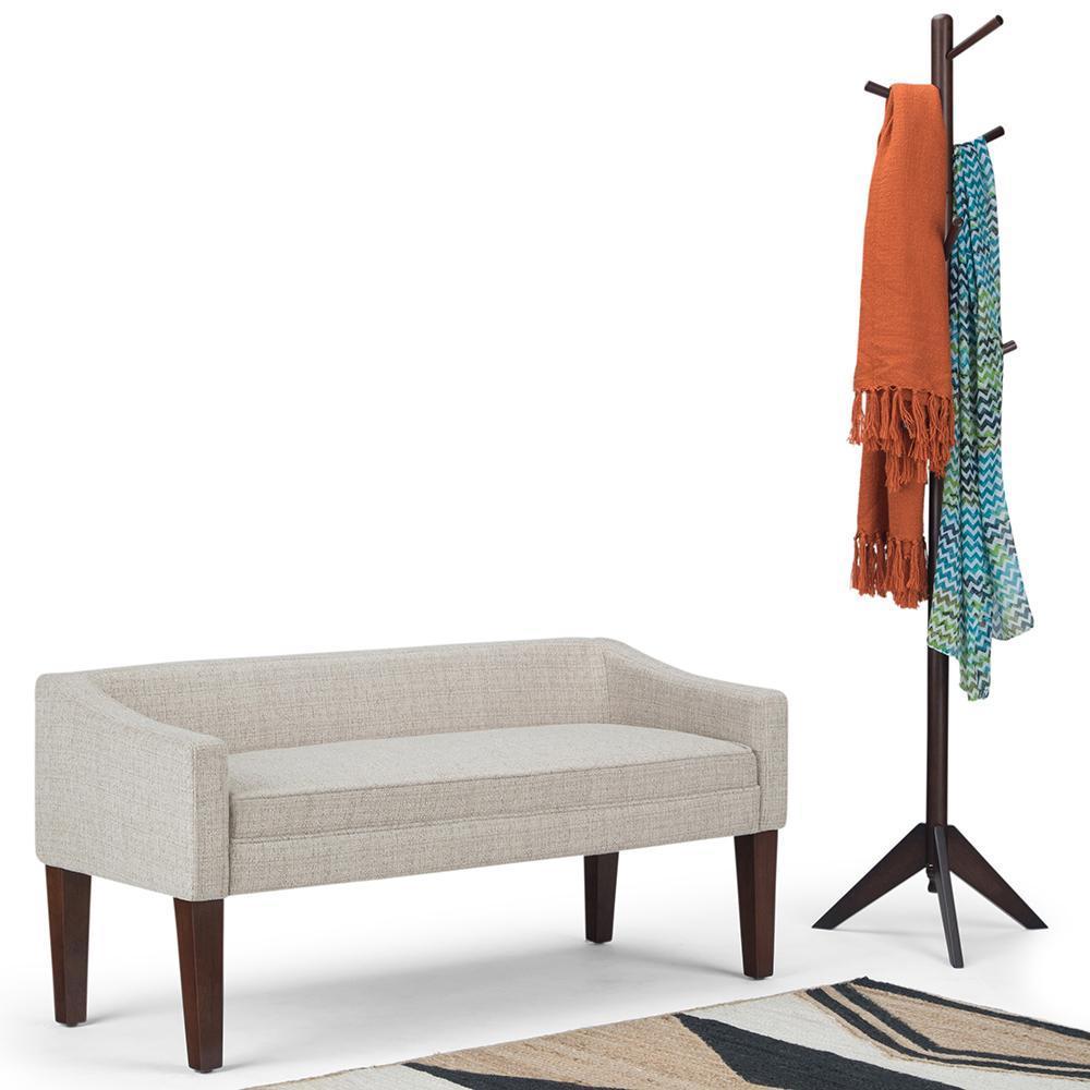 Platinum Polyester Fabric | Parris Upholstered Bench