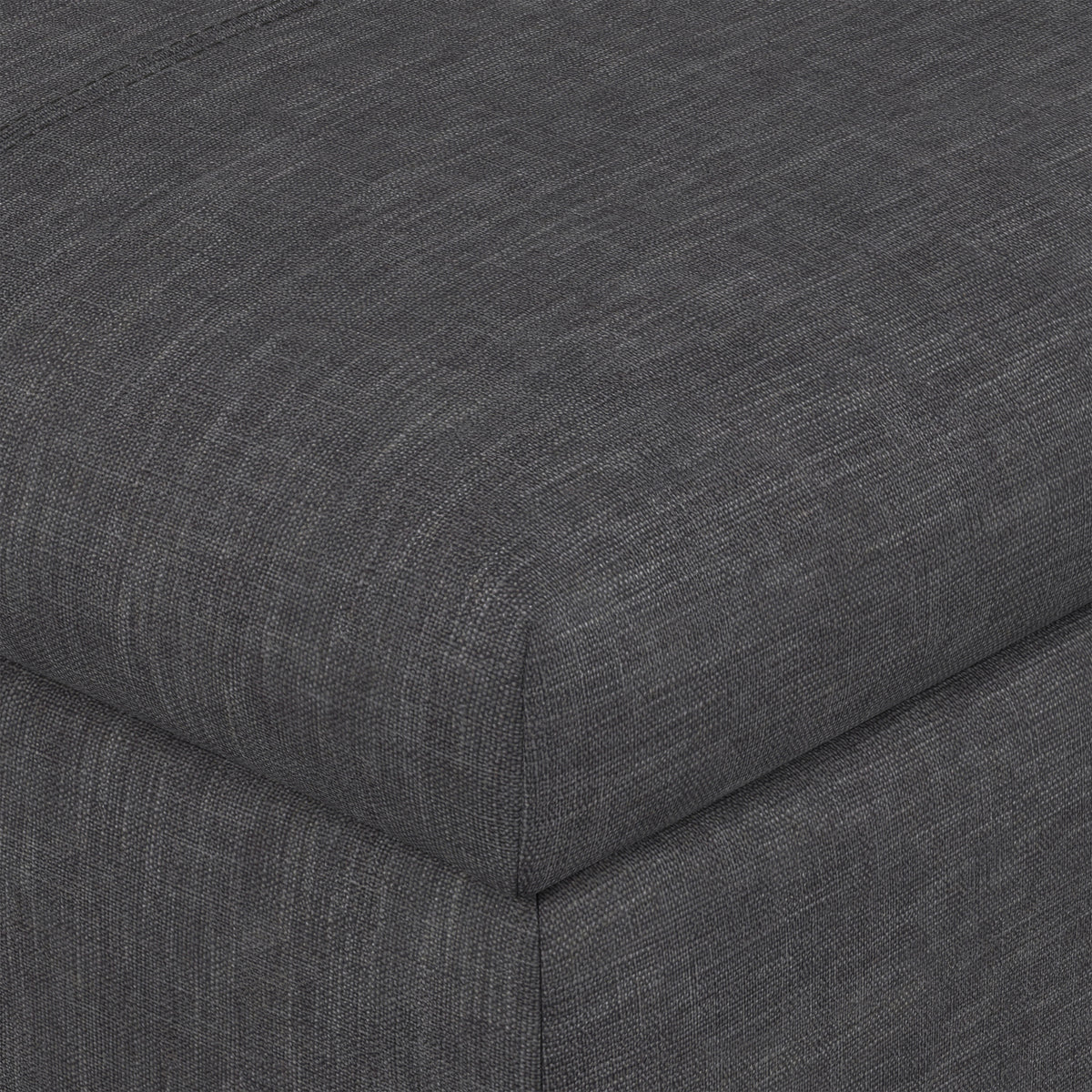 Slate Grey Linen Style Fabric | Gabbie Rectangular Storage Ottoman in Linen