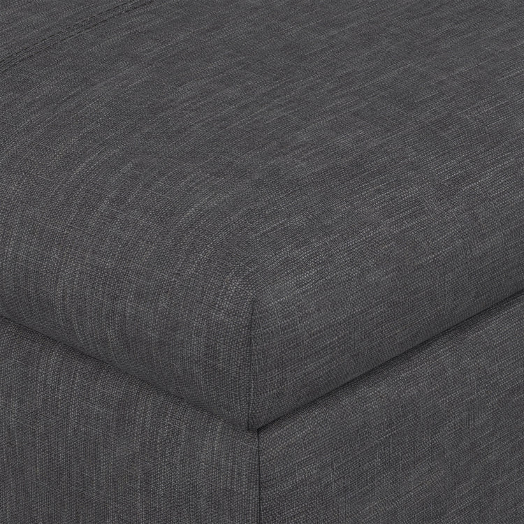 Slate Grey Linen Style Fabric | Gabbie Rectangular Storage Ottoman in Linen