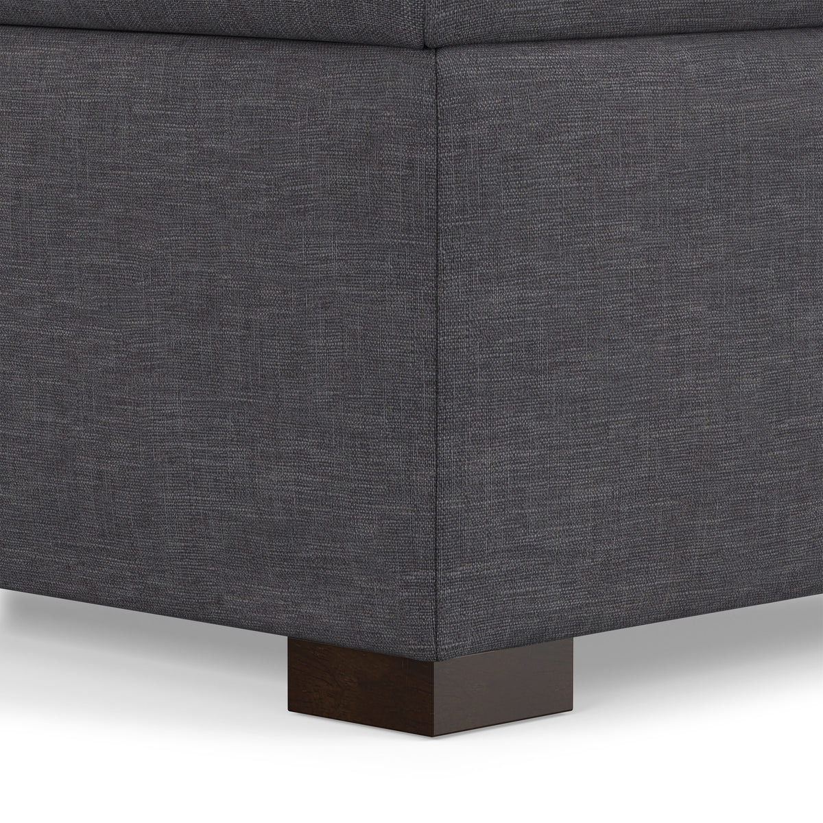 Slate Grey Linen Style Fabric | Gabbie Square Coffee Table Storage Ottoman