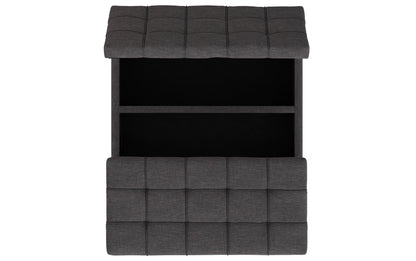 Slate Grey Linen Style Fabric | Laura Lift Top Storage Ottoman