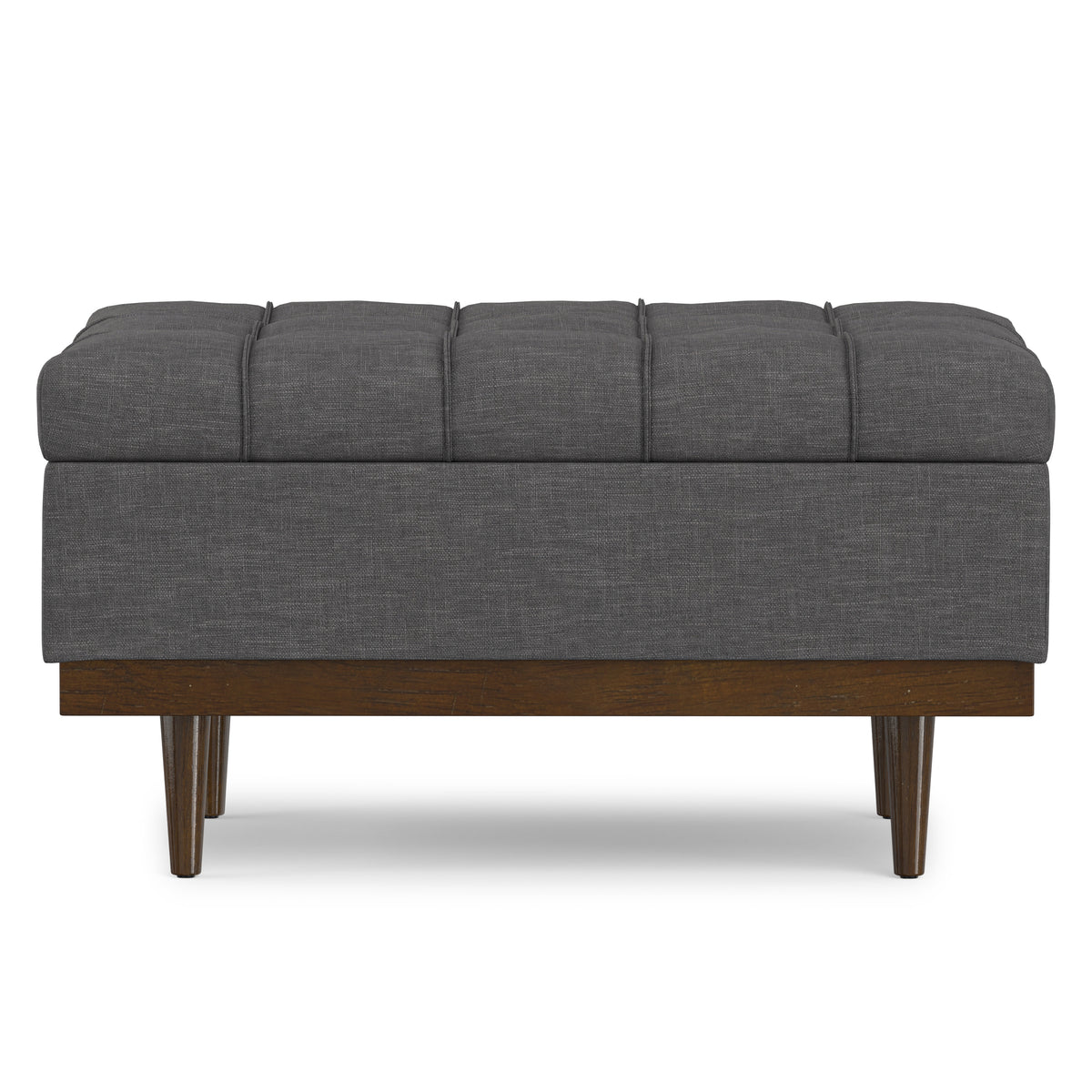 Slate Grey Linen Style Fabric | Mariah Coffee Table Storage Ottoman in Linen