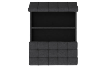 Slate Grey Linen Style Fabric | Mariah Lift Top Table Storage Ottoman
