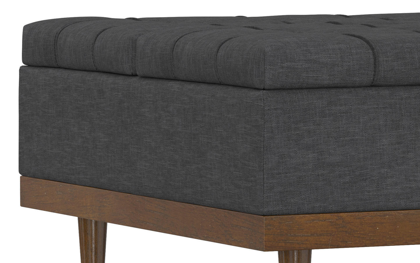 Slate Grey Linen Style Fabric | Mariah Lift Top Table Storage Ottoman