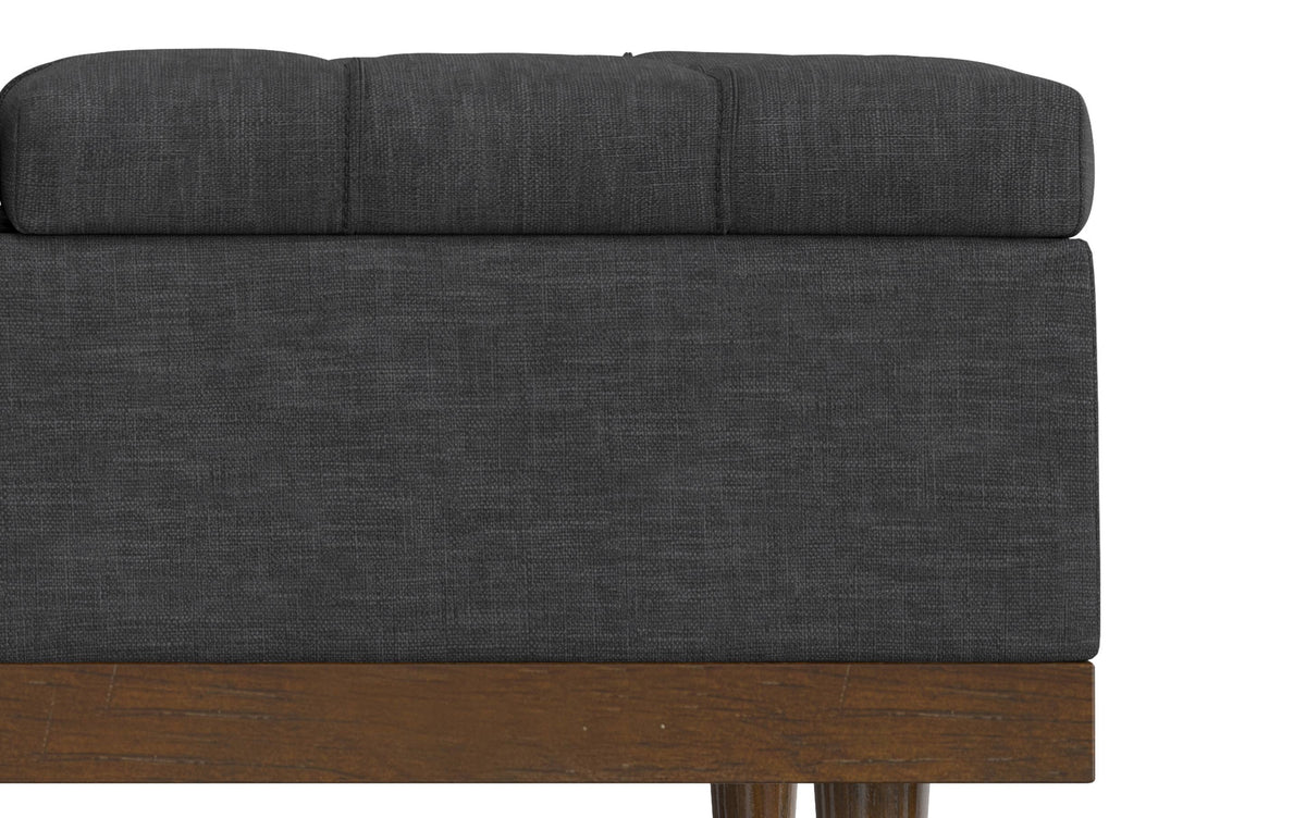 Slate Grey Linen Style Fabric | Mariah Lift Top Table Storage Ottoman