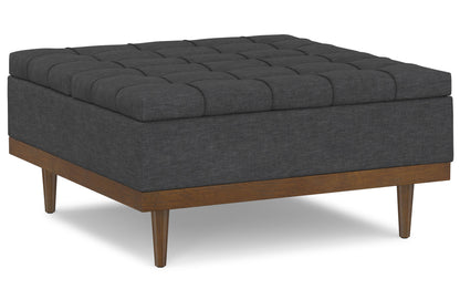 Slate Grey Linen Style Fabric | Mariah Lift Top Table Storage Ottoman