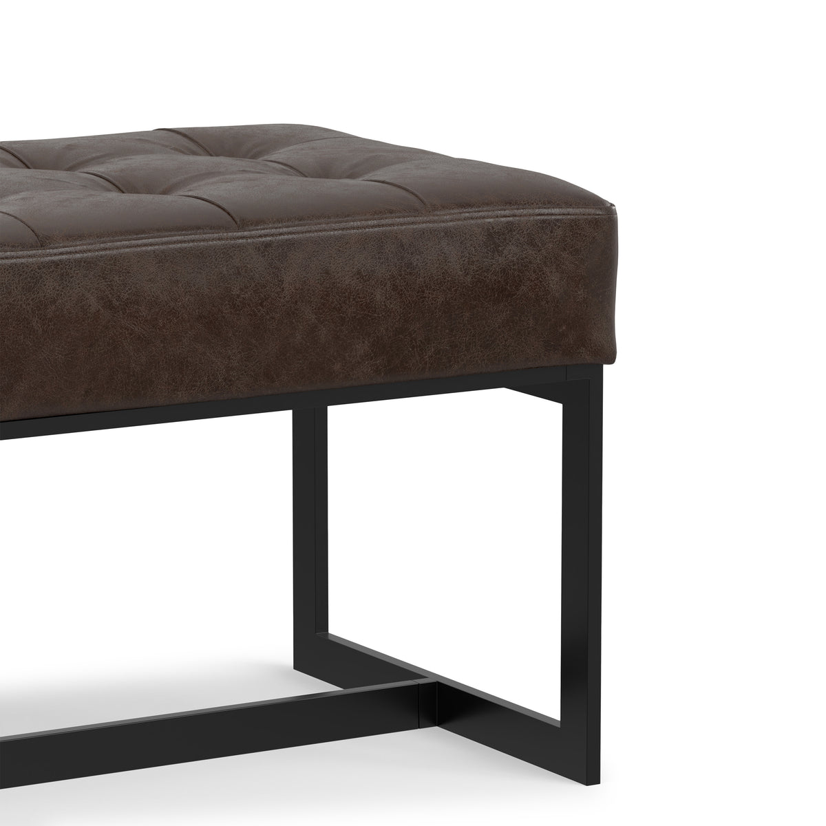 Penelope Leather Ottoman Bench