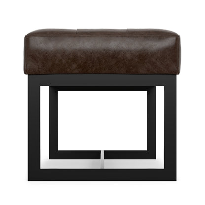 Penelope Leather Ottoman Bench