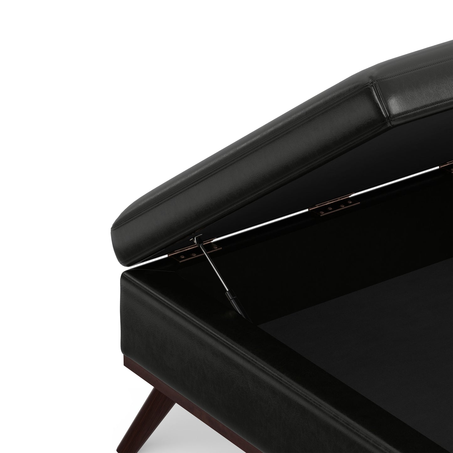 Midnight Black Vegan Leather | Owen Medium Square Table Ottoman in Vegan Leather