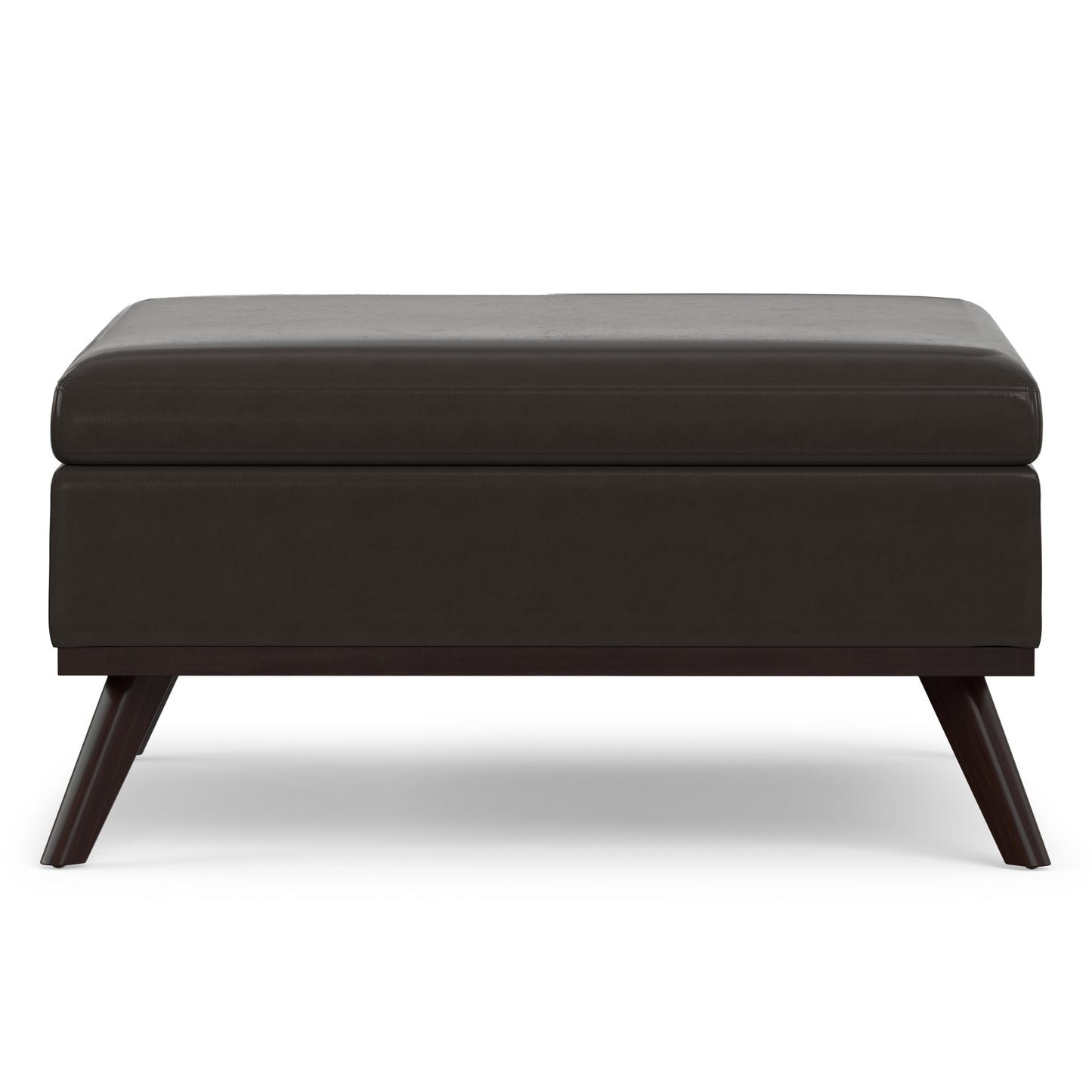 Tanners Brown Vegan Leather | Owen Medium Square Table Ottoman in Vegan Leather