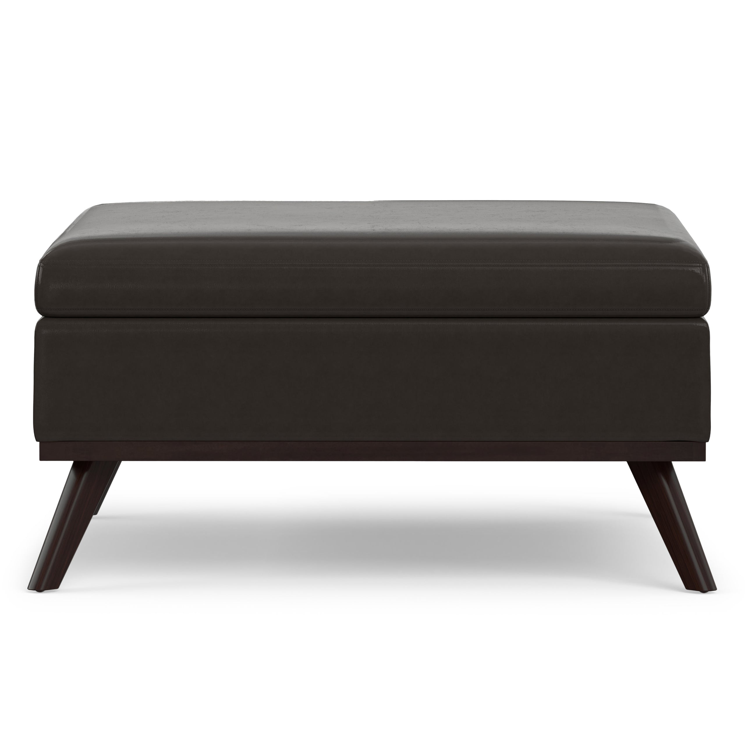 Tanners Brown Vegan Leather | Owen Medium Square Table Ottoman in Vegan Leather