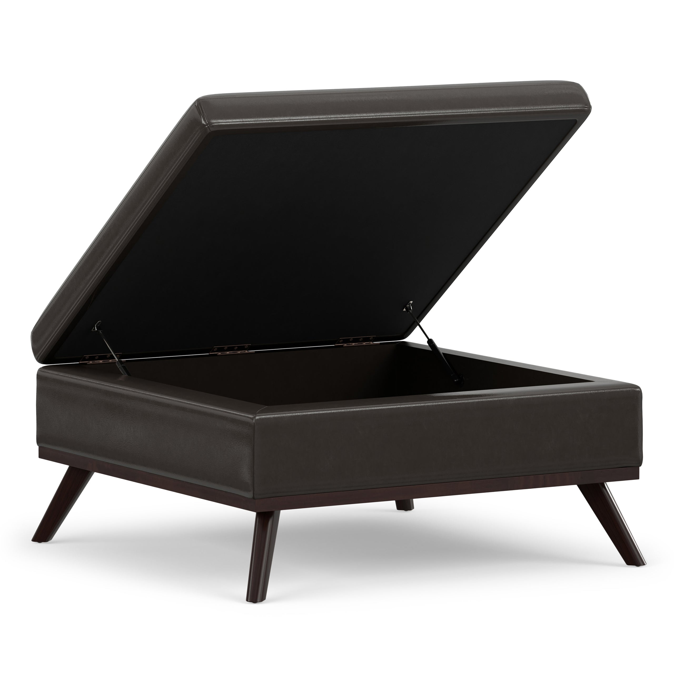 Tanners Brown Vegan Leather | Owen Medium Square Table Ottoman in Vegan Leather