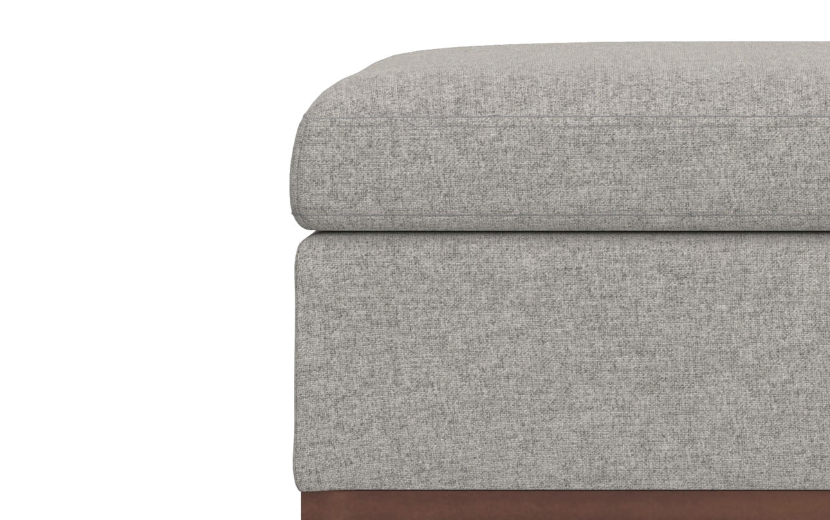 Cloud Grey Linen Style Fabric | Owen Coffee Table Ottoman with Storage