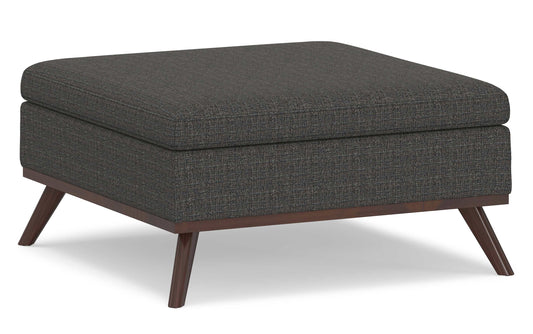 Ebony Tweed Style Fabric | Owen Coffee Table Ottoman with Storage