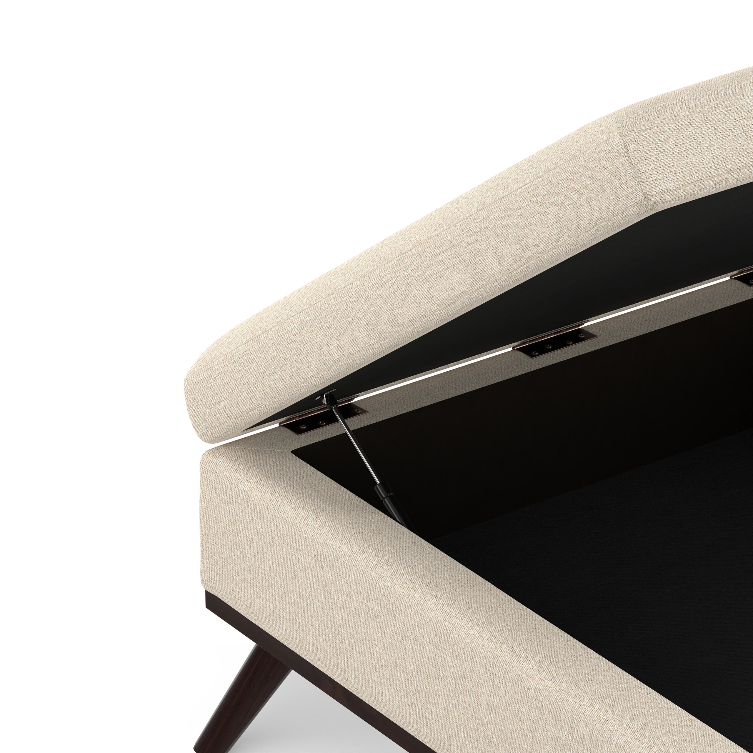 Natural Linen Style Fabric | Owen Medium Square Table Ottoman in Natural