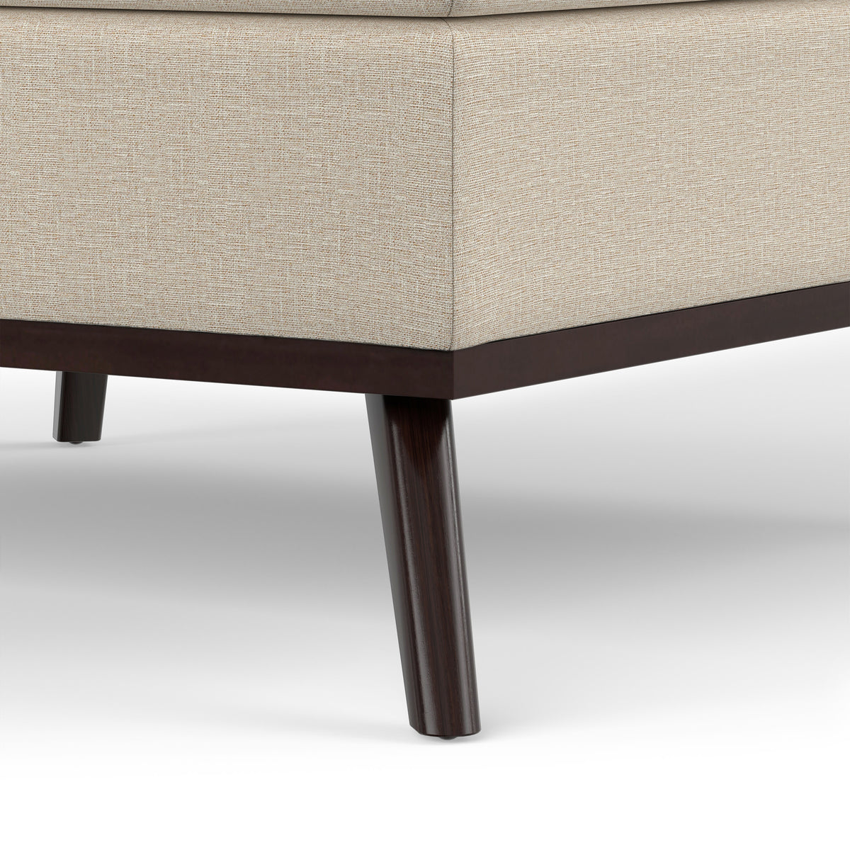 Natural Linen Style Fabric | Owen Medium Square Table Ottoman in Natural
