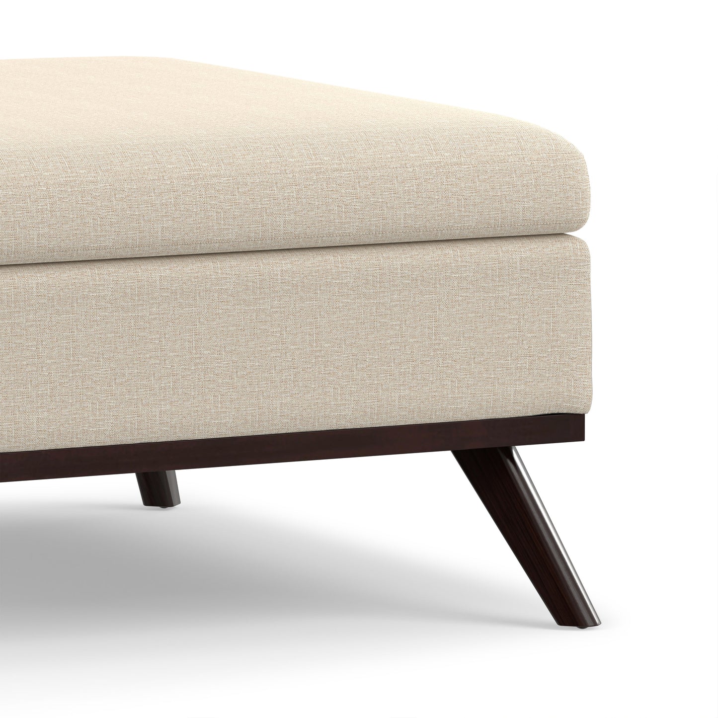 Natural Linen Style Fabric | Owen Medium Square Table Ottoman in Natural