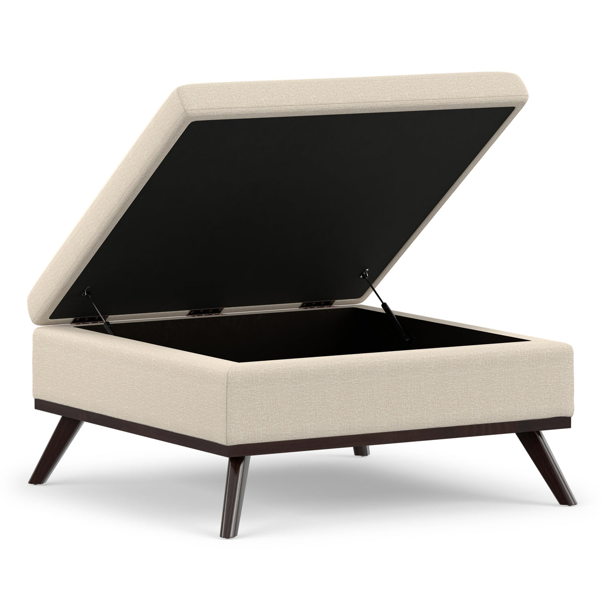 Natural Linen Style Fabric | Owen Medium Square Table Ottoman in Natural