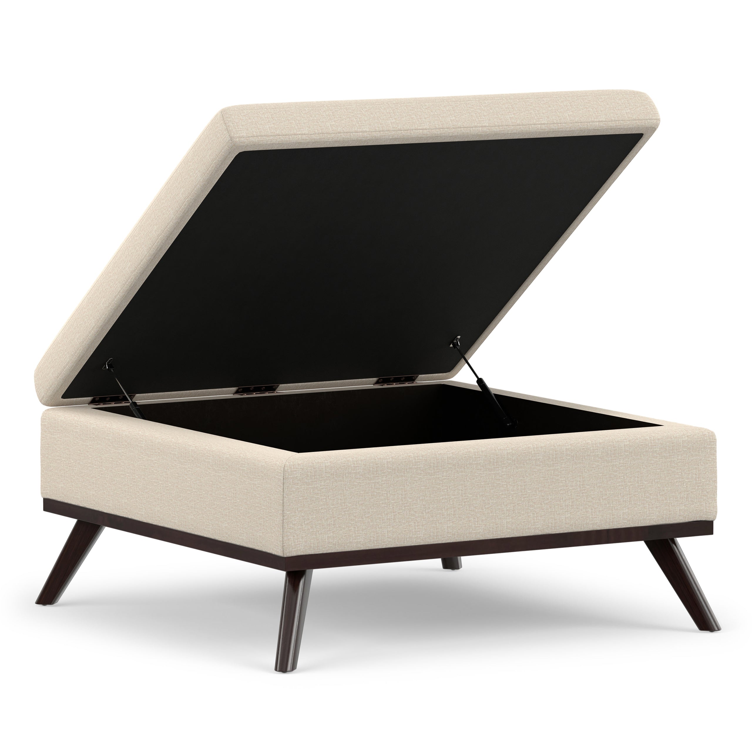 Natural Linen Style Fabric | Owen Medium Square Table Ottoman in Natural