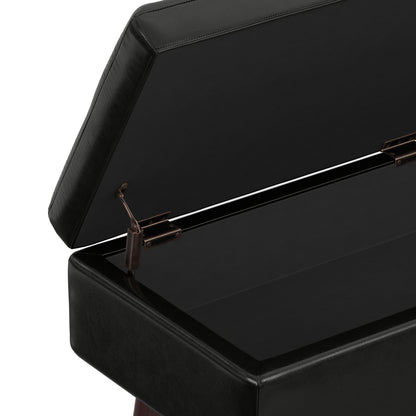 Midnight Black Vegan Leather | Owen Rectangular Table Ottoman in Vegan Leather
