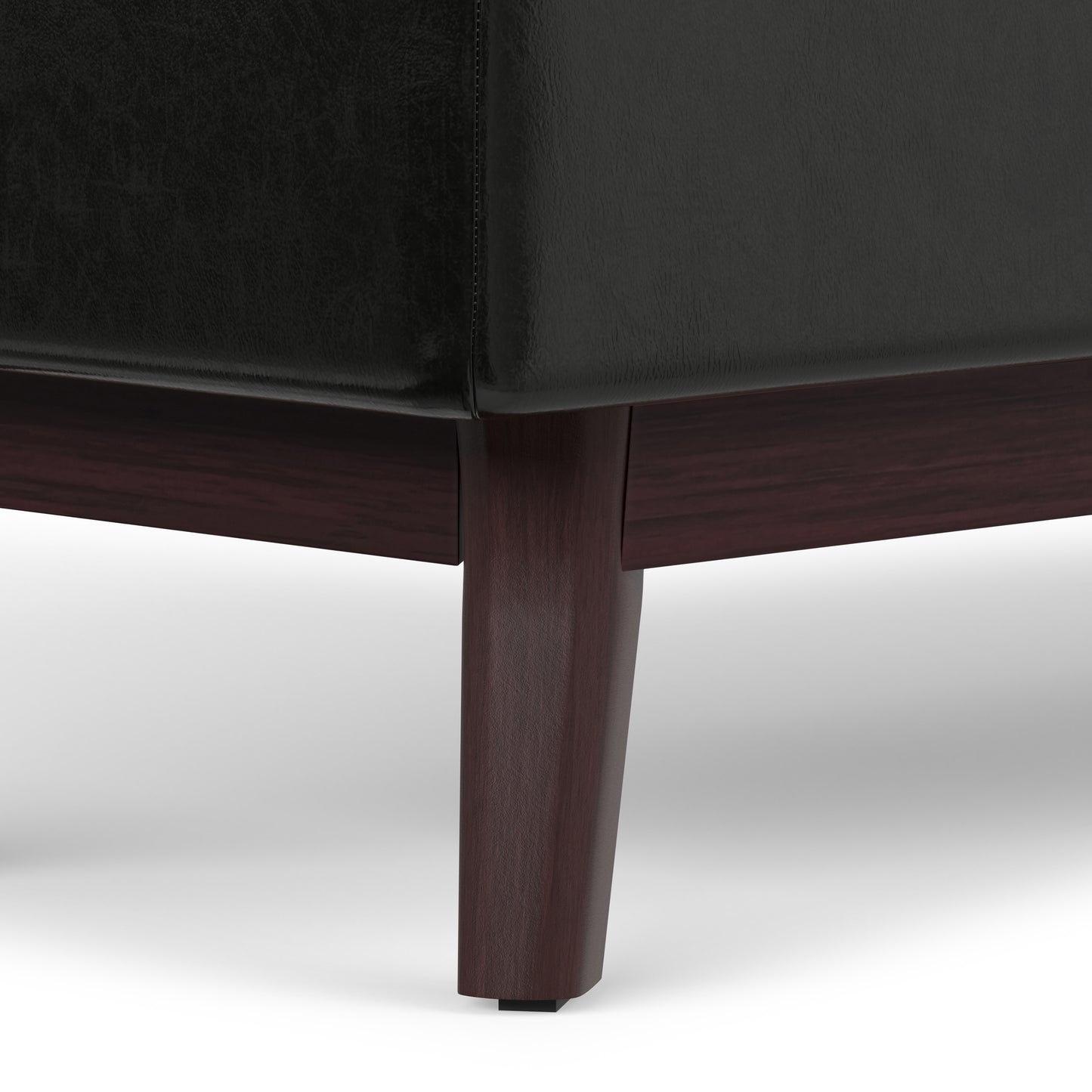 Midnight Black Vegan Leather | Owen Rectangular Table Ottoman in Vegan Leather