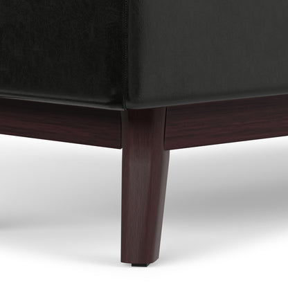 Midnight Black Vegan Leather | Owen Rectangular Table Ottoman in Vegan Leather