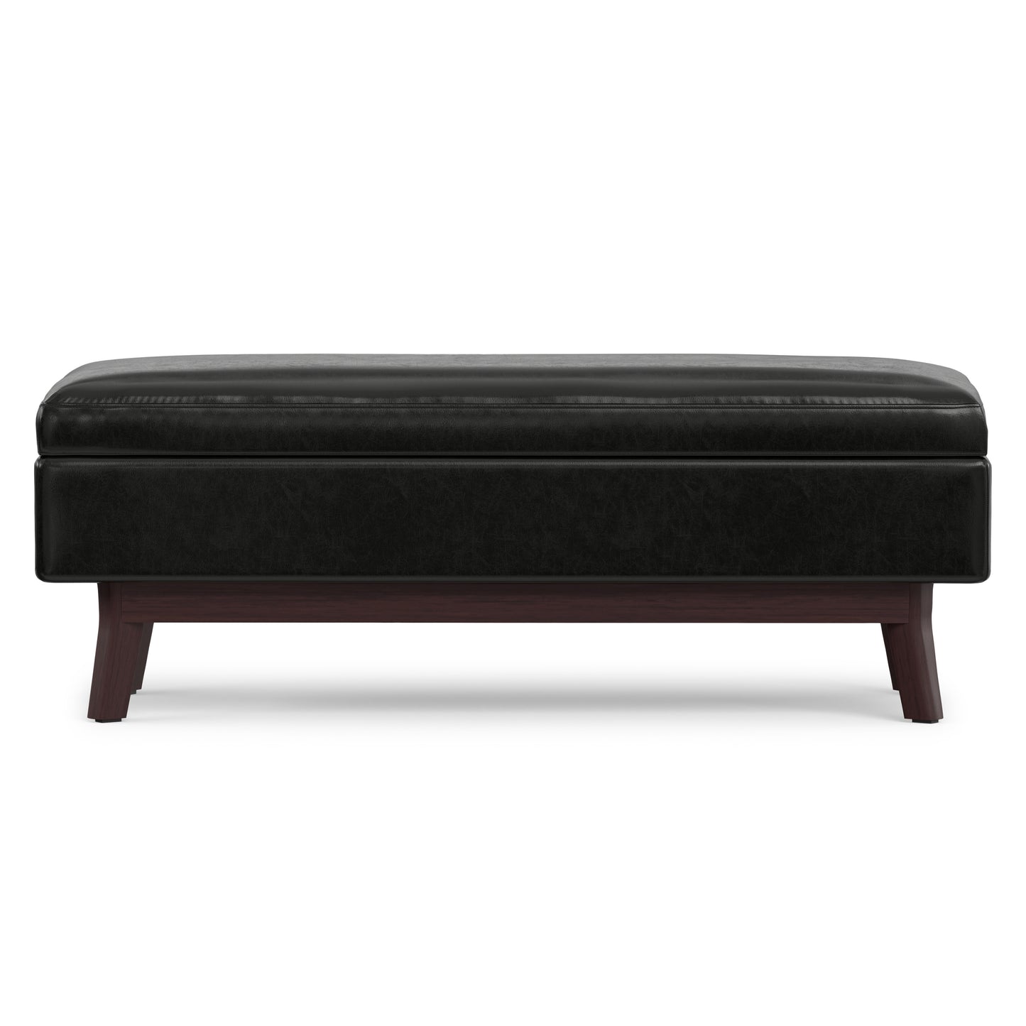 Midnight Black Vegan Leather | Owen Rectangular Table Ottoman in Vegan Leather