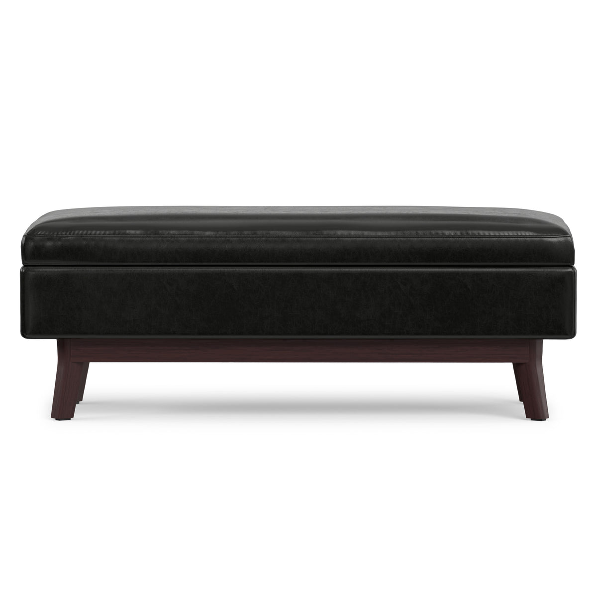 Midnight Black Vegan Leather | Owen Rectangular Table Ottoman in Vegan Leather