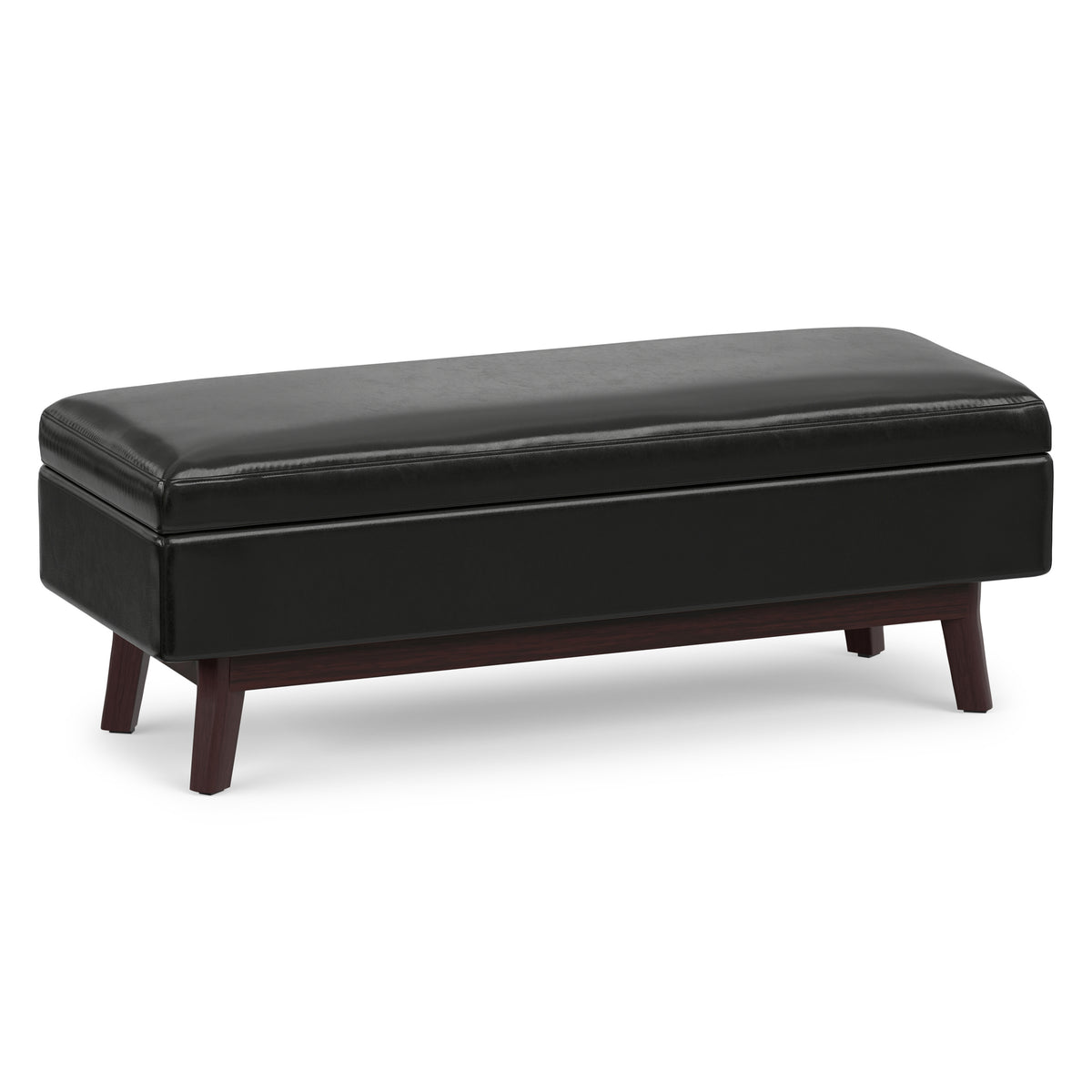 Midnight Black Vegan Leather | Owen Rectangular Table Ottoman in Vegan Leather