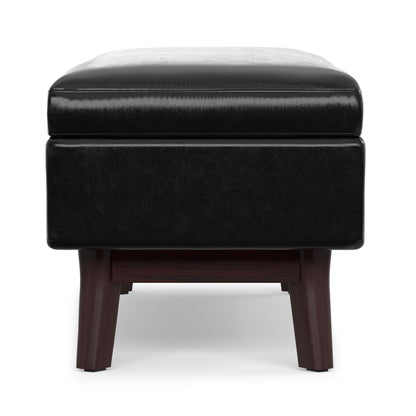 Midnight Black Vegan Leather | Owen Rectangular Table Ottoman in Vegan Leather