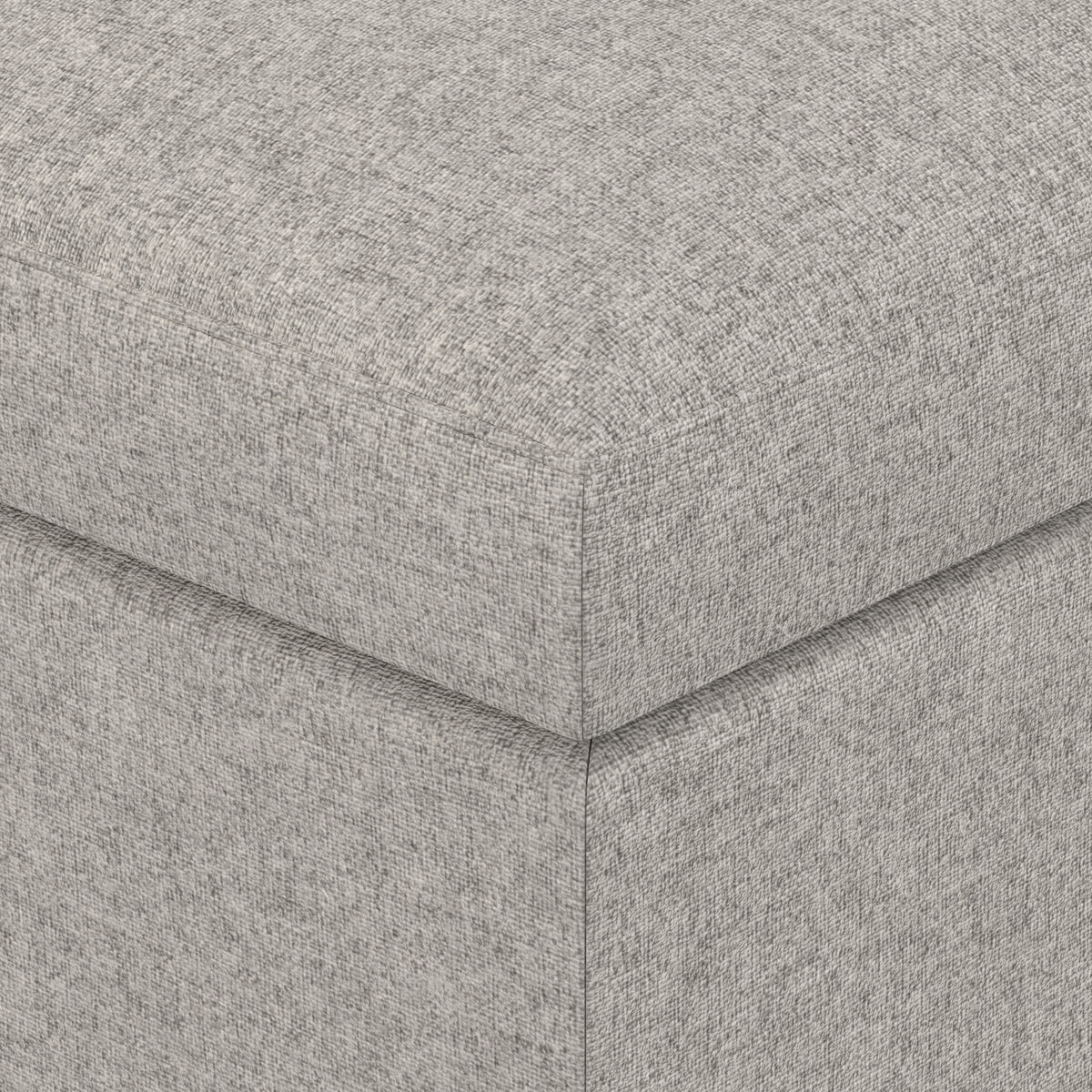 Cloud Grey Linen Style Fabric | Owen Small Coffee Table Ottoman in Linen