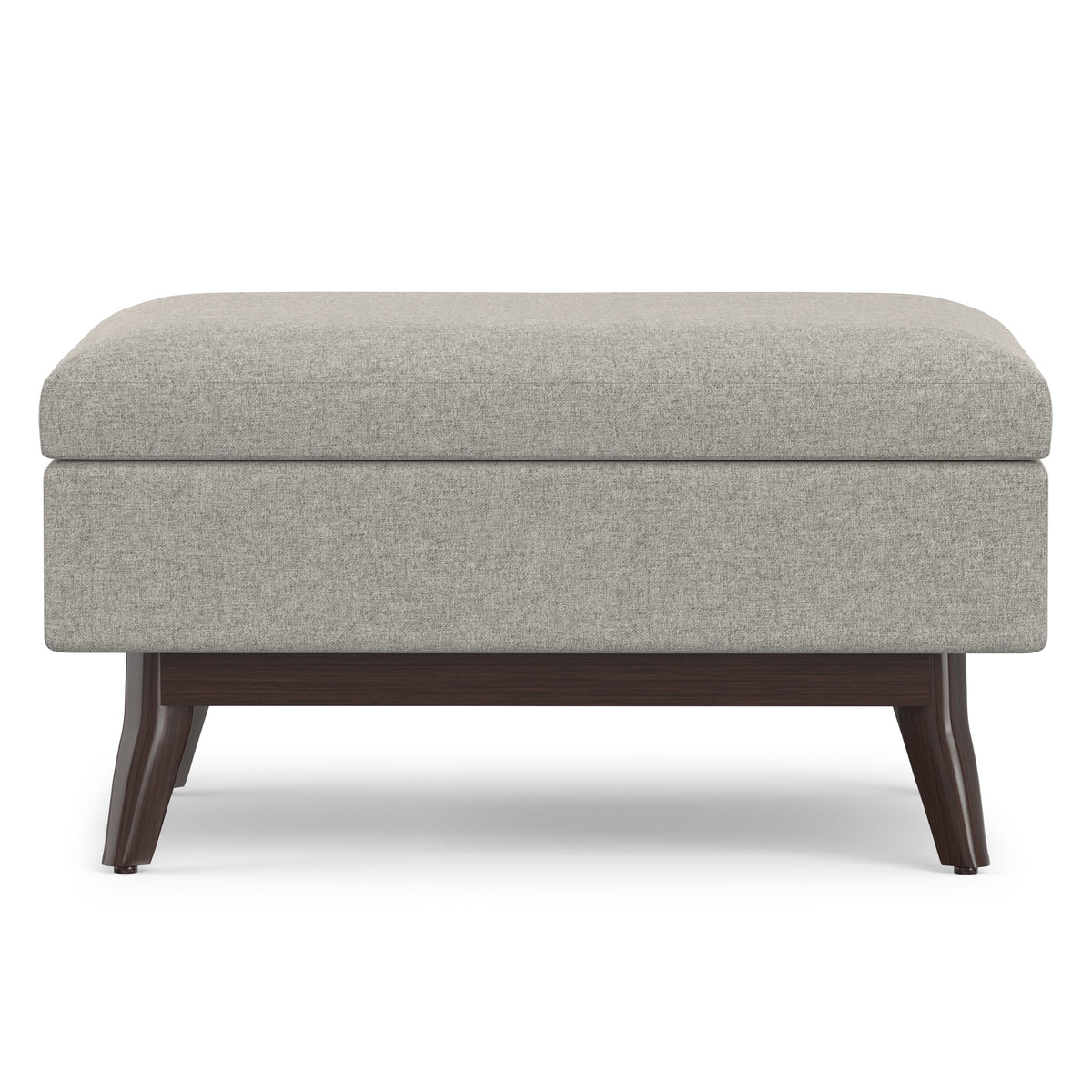 Cloud Grey Linen Style Fabric | Owen Small Coffee Table Ottoman in Linen