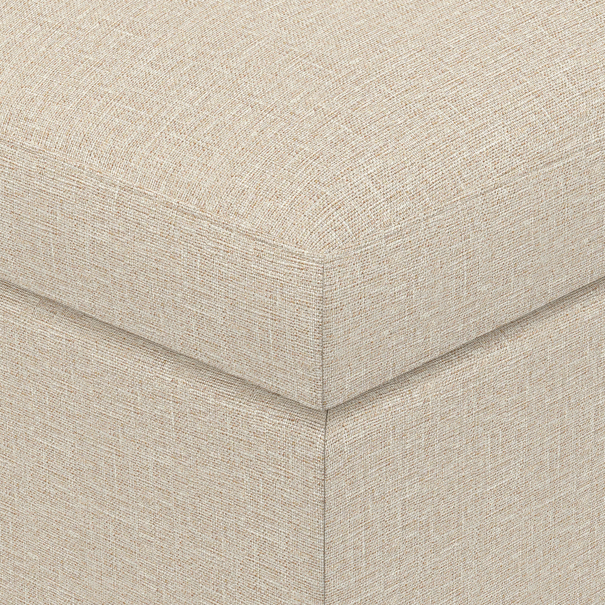 Natural Linen Style Fabric | Owen Small Coffee Table Ottoman in Linen