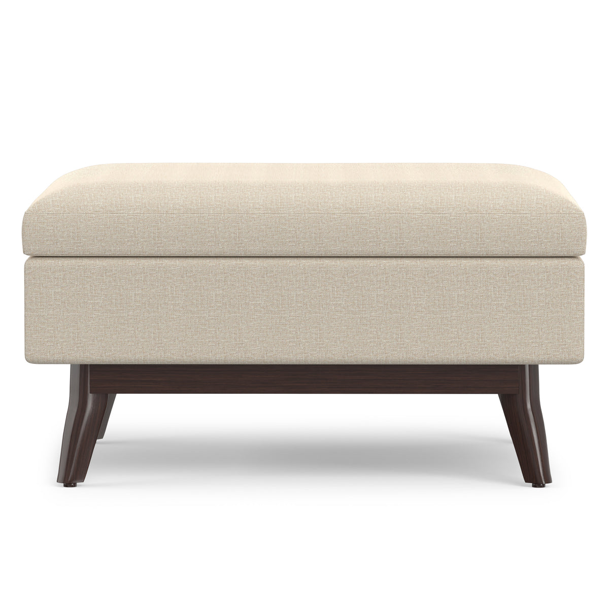 Natural Linen Style Fabric | Owen Small Coffee Table Ottoman in Linen