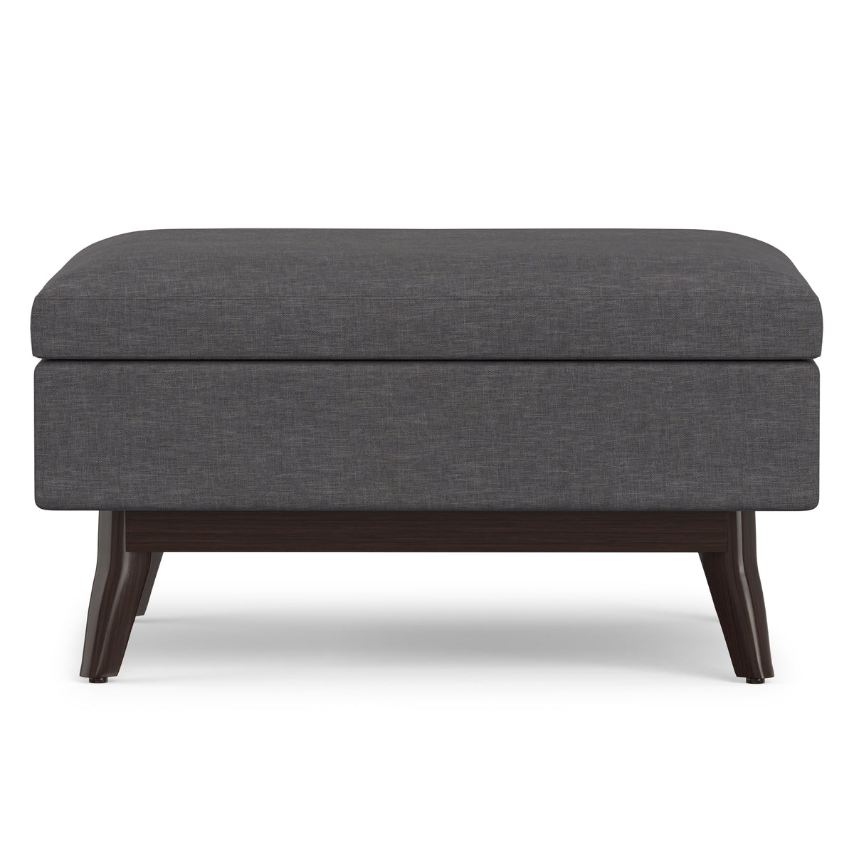 Slate Grey Linen Style Fabric | Owen Small Coffee Table Ottoman in Linen