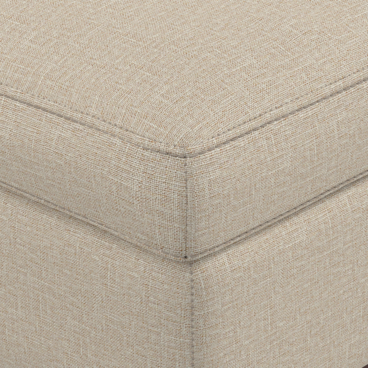 Natural Linen Style Fabric | Owen XL Square Coffee Table Storage Ottoman in Linen Style Fabric