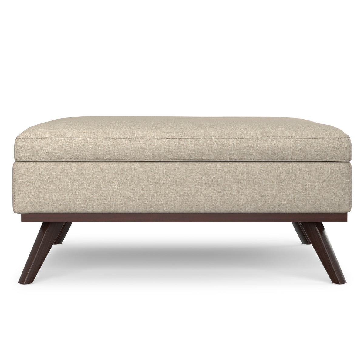 Natural Linen Style Fabric | Owen XL Square Coffee Table Storage Ottoman in Linen Style Fabric