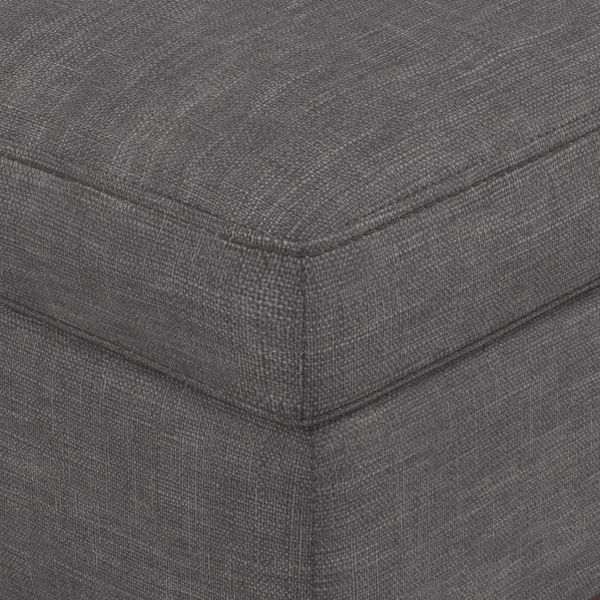 Slate Grey Linen Style Fabric | Owen XL Square Coffee Table Storage Ottoman in Linen Style Fabric