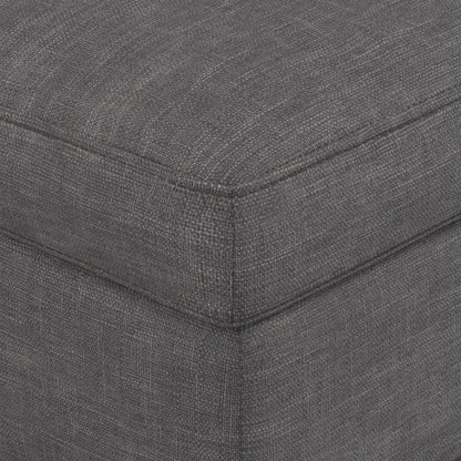 Slate Grey Linen Style Fabric | Owen XL Square Coffee Table Storage Ottoman in Linen Style Fabric