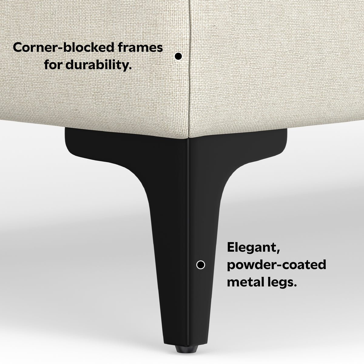 Cream | Ava Mid Century Ottoman