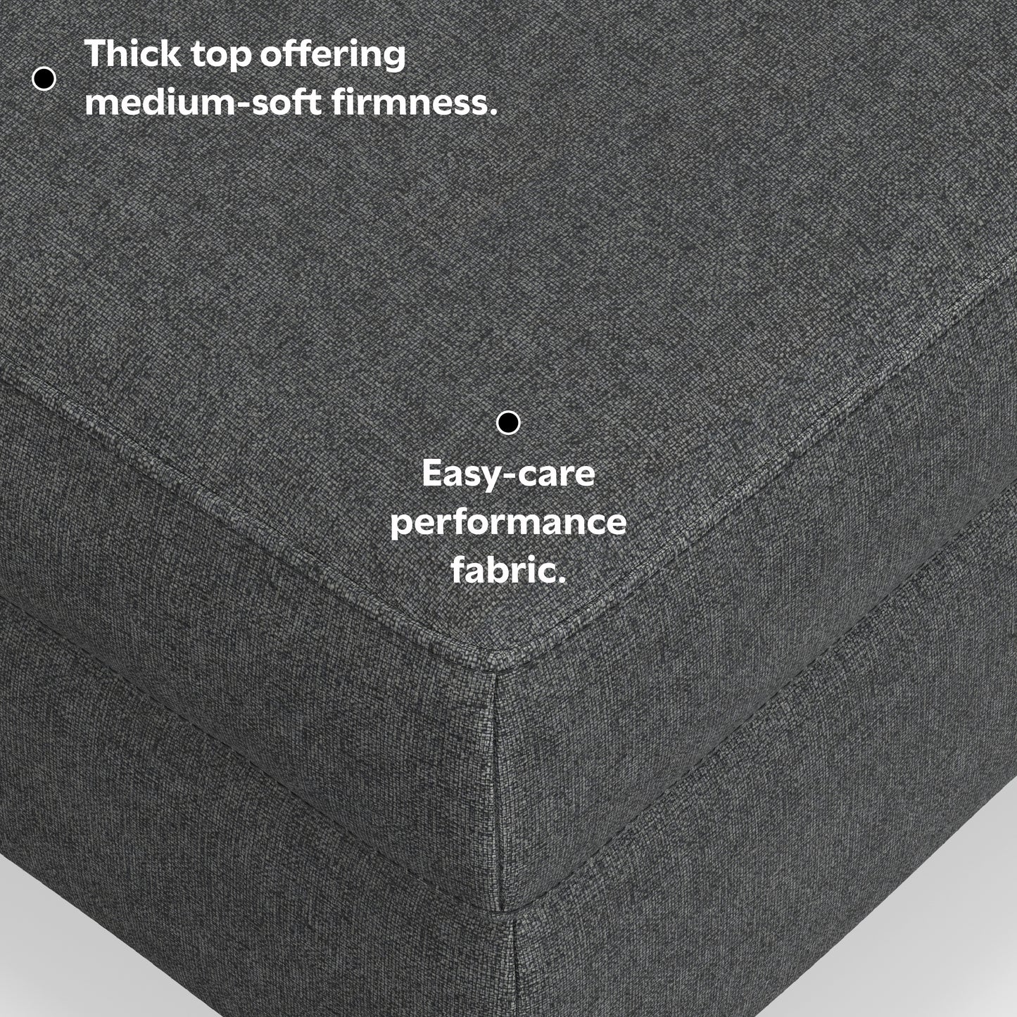 Pebble Grey | Ava Mid Century Ottoman