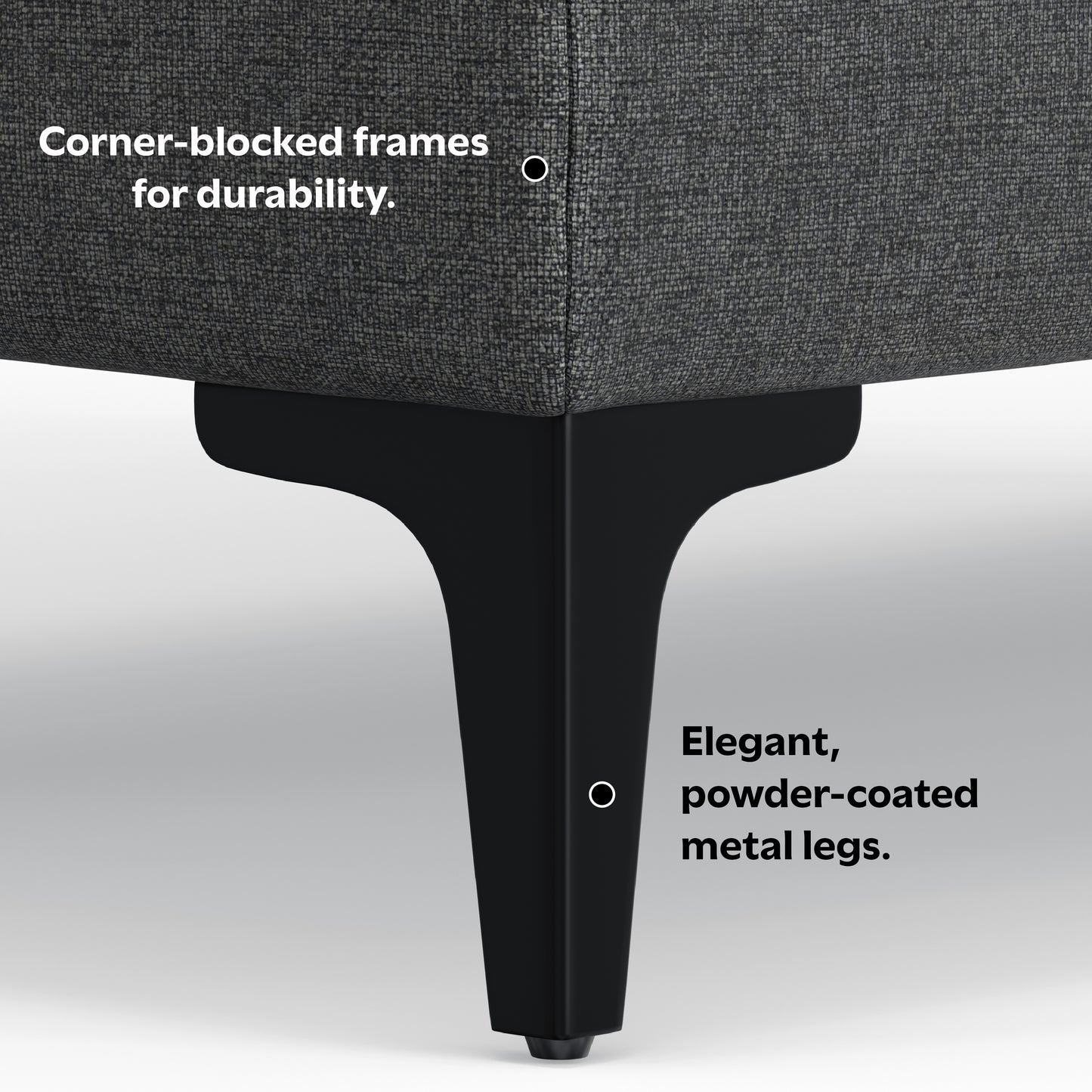Pebble Grey | Ava Mid Century Ottoman
