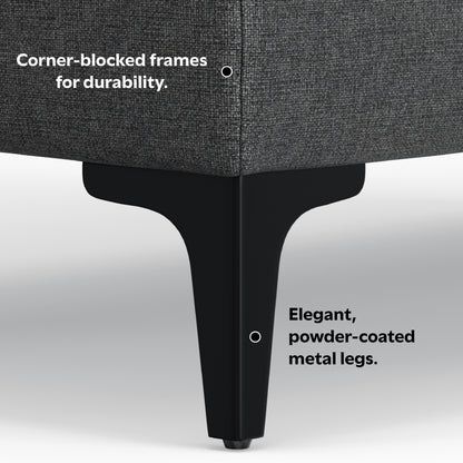 Pebble Grey | Ava Mid Century Ottoman
