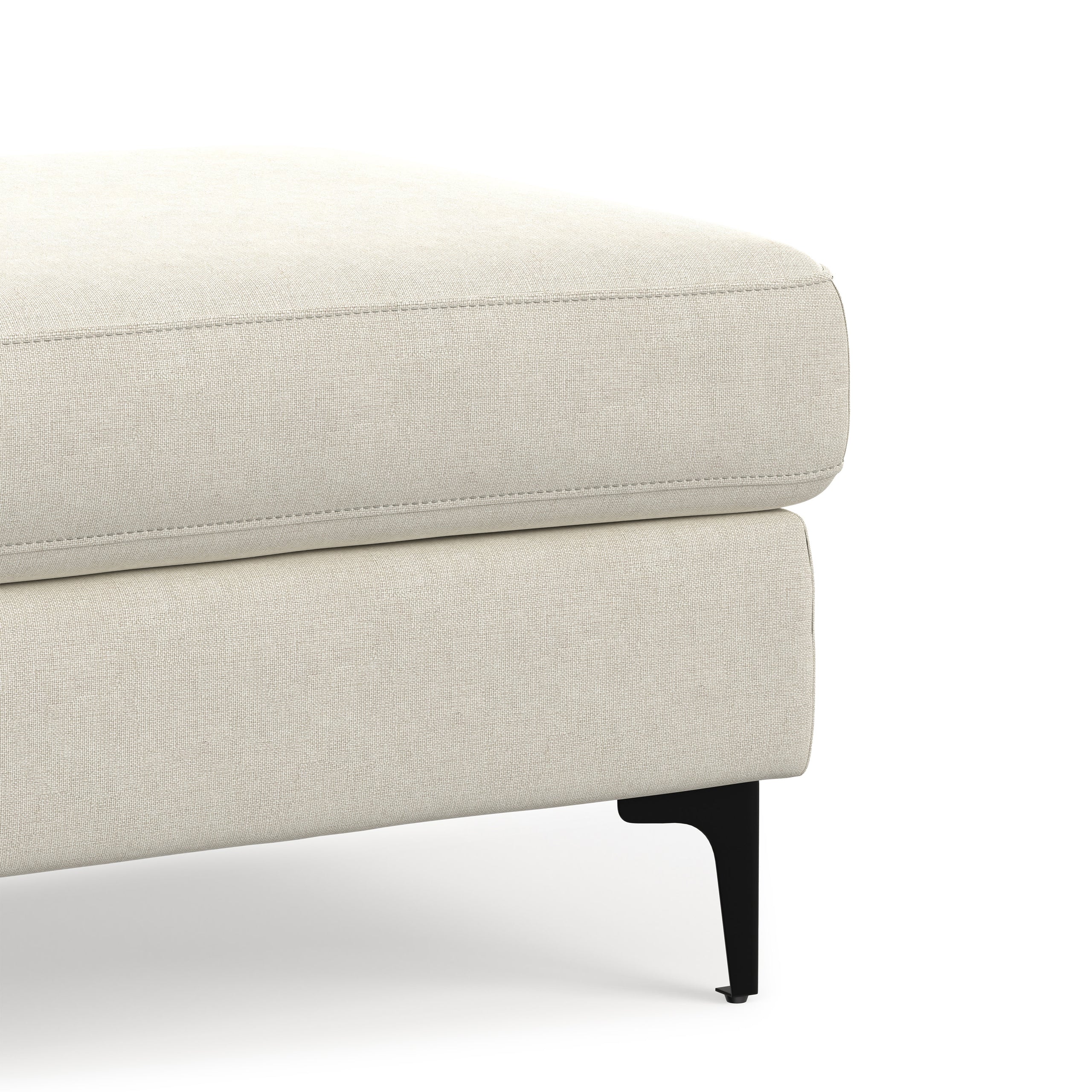 Cream | Ava Mid Century Ottoman Bench