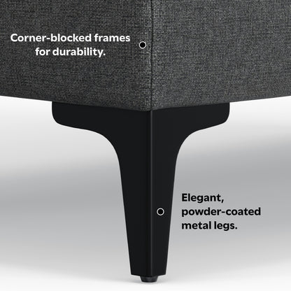 Pebble Grey | Ava Mid Century Ottoman Bench